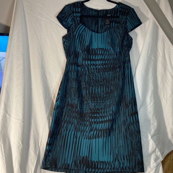 Bisou Bisou blue and black dress size 14 - Picture 3 of 8